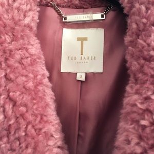 Ted Baker fuzzy pink teddy bear coat